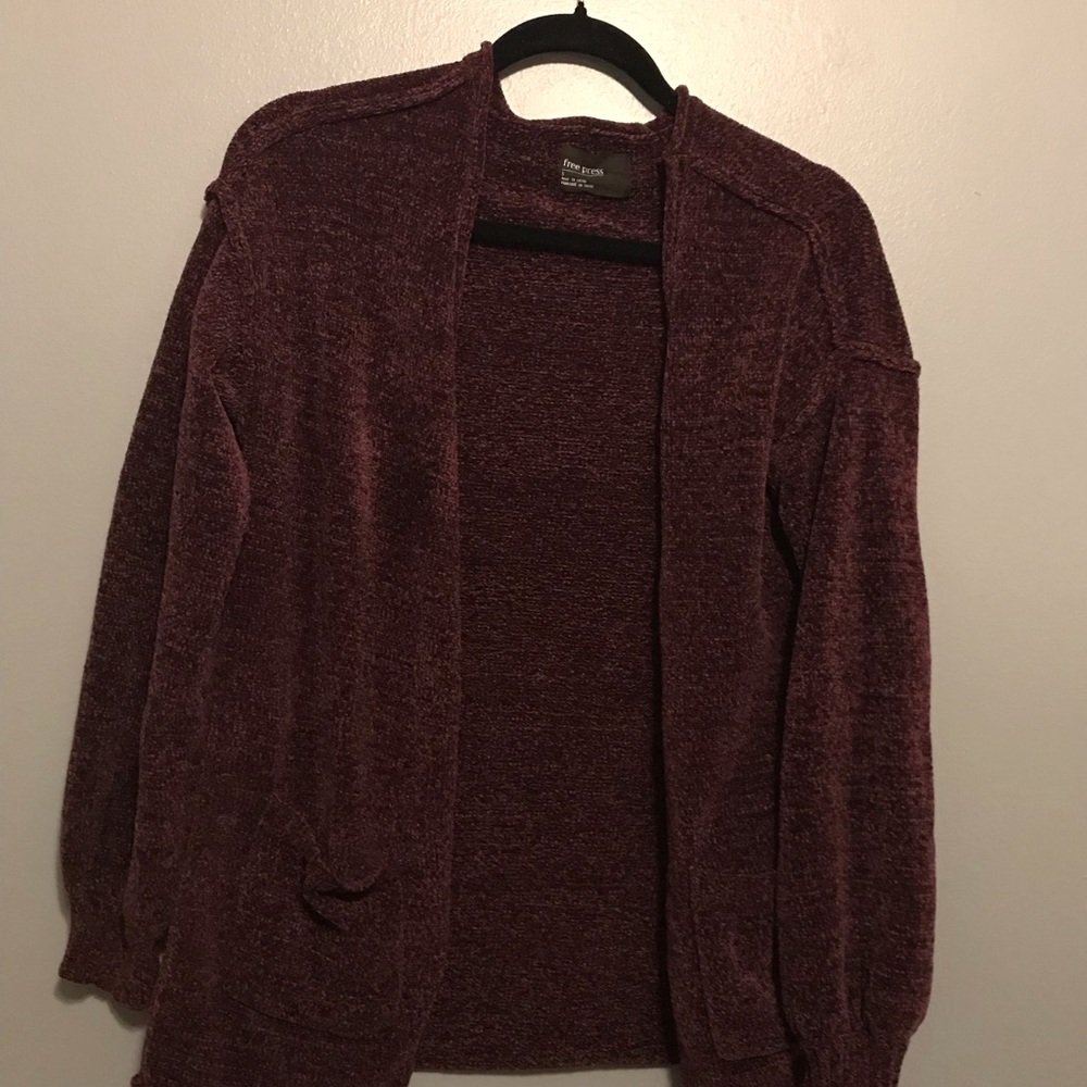 Free Press oversized purple cardigan, size S, NWT